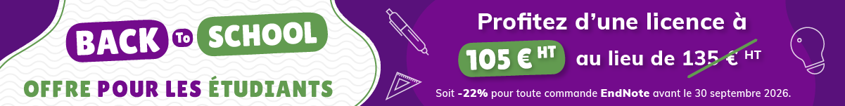 Back to School : offre EndNote pour les étudiants