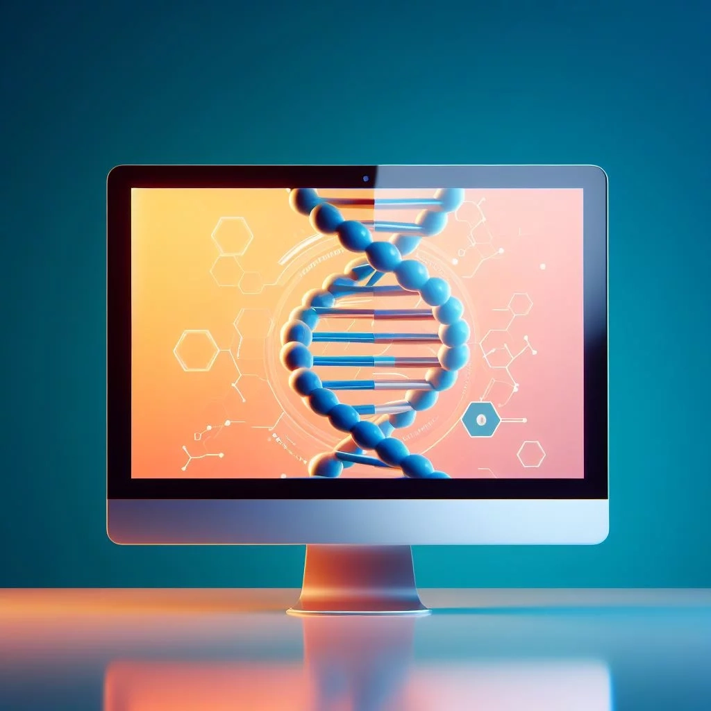Orange DNA computer image